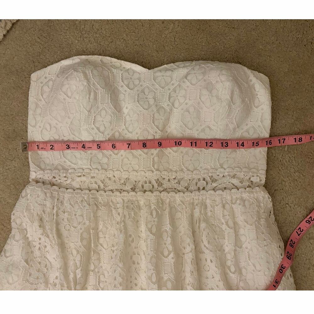 LILLY PULITZER Brett Strapless Lace Dress White Size L Wedding Bridal Pockets - Picture 10 of 14